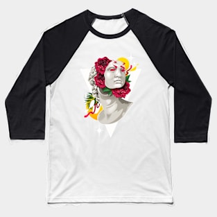 Antique Bust with Flowers Baseball T-Shirt